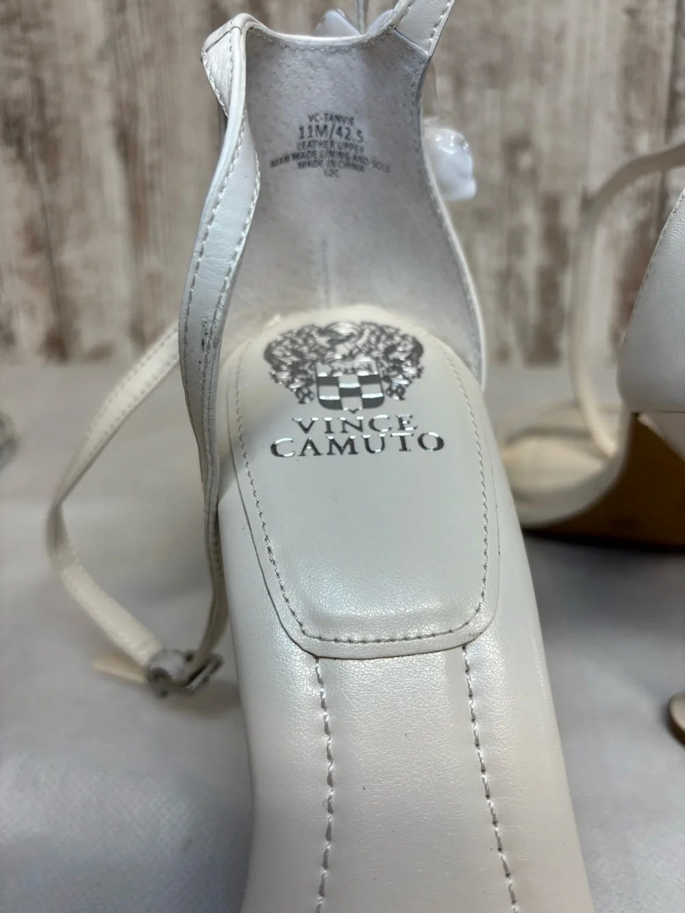 Vince Camuto Ivory Floral Ankle-Strap Stiletto Sandal
